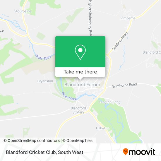 Blandford Cricket Club map