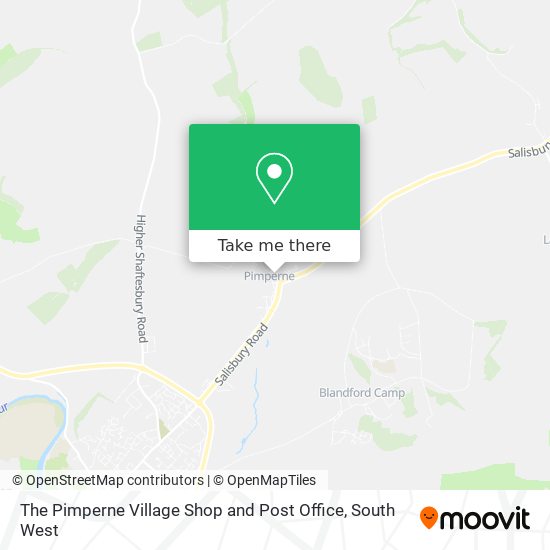 The Pimperne Village Shop and Post Office map