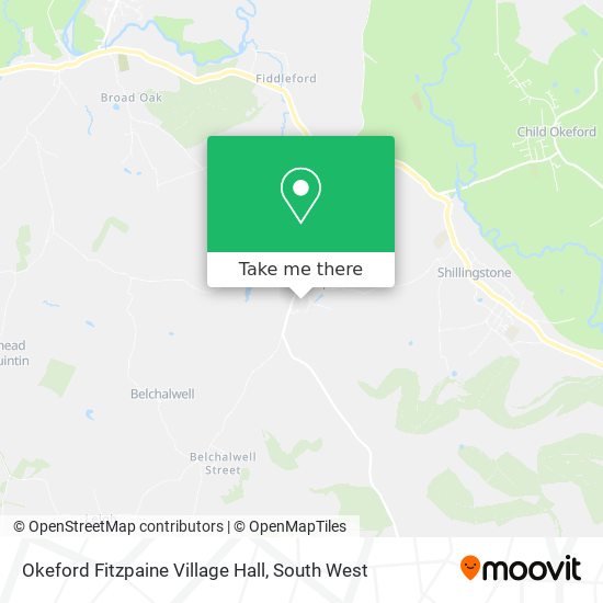 Okeford Fitzpaine Village Hall map