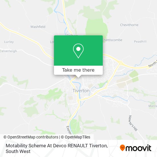 Motability Scheme At Devco RENAULT Tiverton map