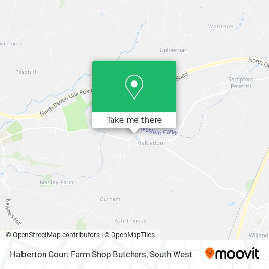 Halberton Court Farm Shop Butchers map