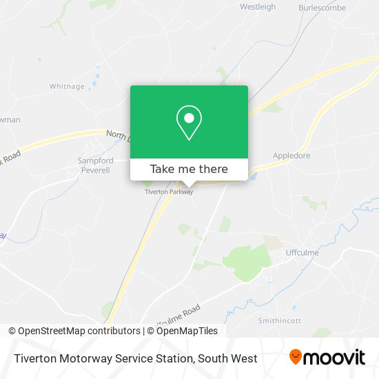 Tiverton Motorway Service Station map