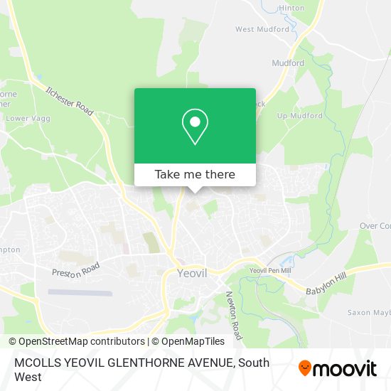 MCOLLS YEOVIL GLENTHORNE AVENUE map