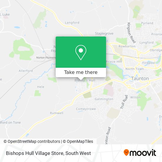 Bishops Hull Village Store map