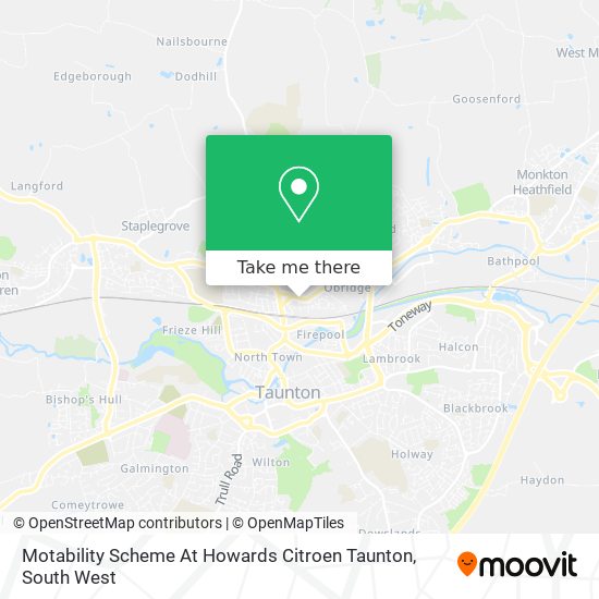 Motability Scheme At Howards Citroen Taunton map