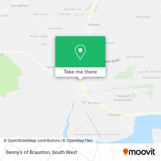 Benny's of Braunton map