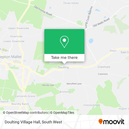 Doulting Village Hall map