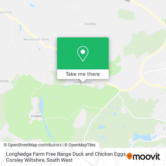 Longhedge Farm Free Range Duck and Chicken Eggs, Corsley Wiltshire map