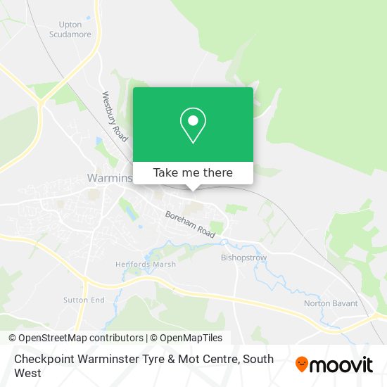 Checkpoint Warminster Tyre & Mot Centre map