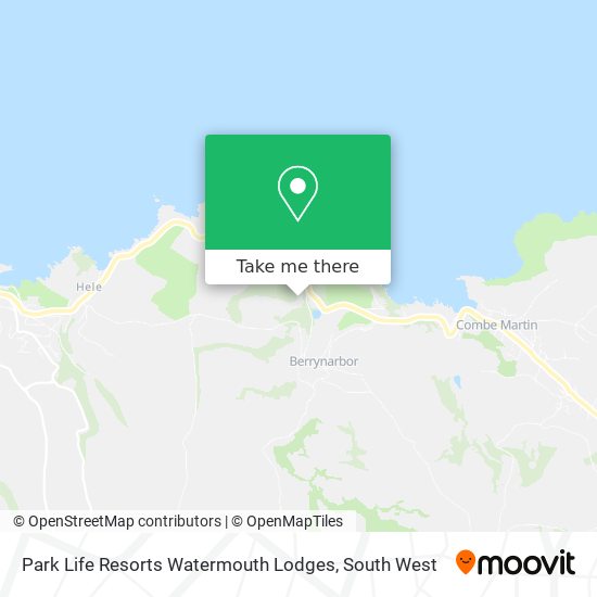 Park Life Resorts Watermouth Lodges map