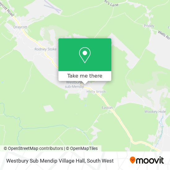 Westbury Sub Mendip Village Hall map