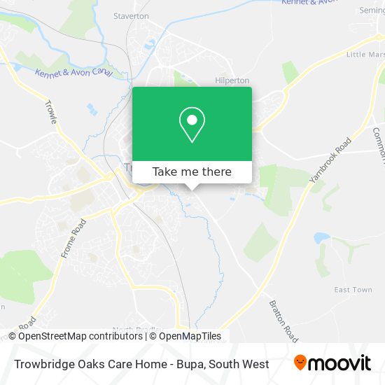 Trowbridge Oaks Care Home - Bupa map