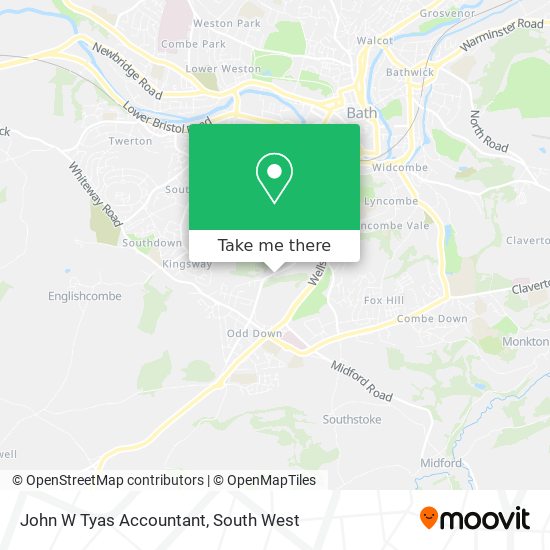 John W Tyas Accountant map