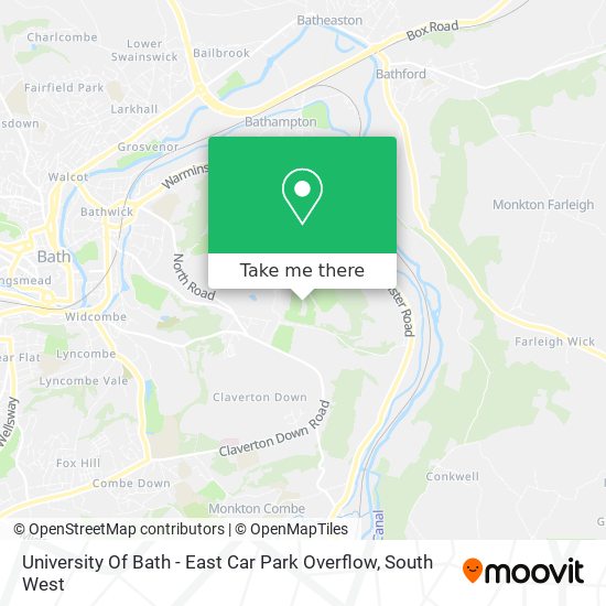 University Of Bath - East Car Park Overflow map