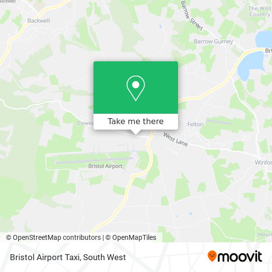Bristol Airport Taxi map