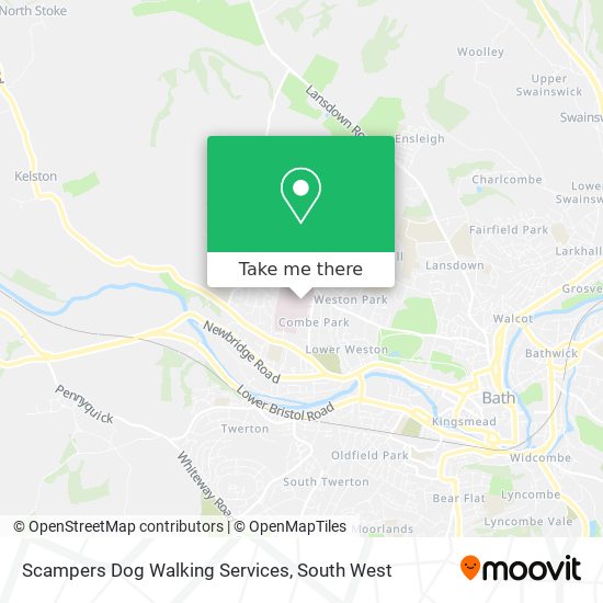Scampers Dog Walking Services map