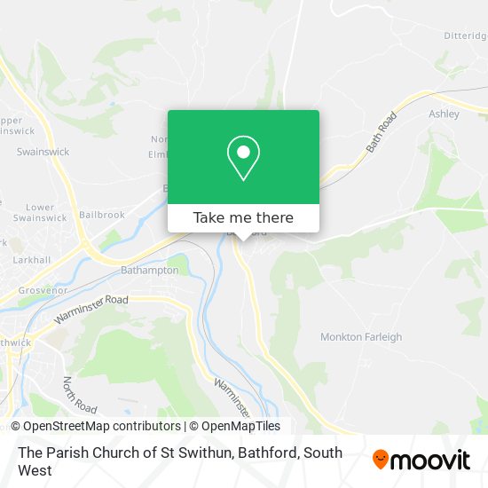 The Parish Church of St Swithun, Bathford map