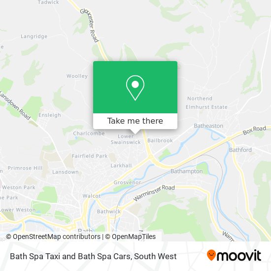 Bath Spa Taxi and Bath Spa Cars map