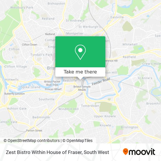 Zest Bistro Within House of Fraser map