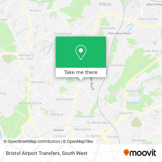 Bristol Airport Transfers map