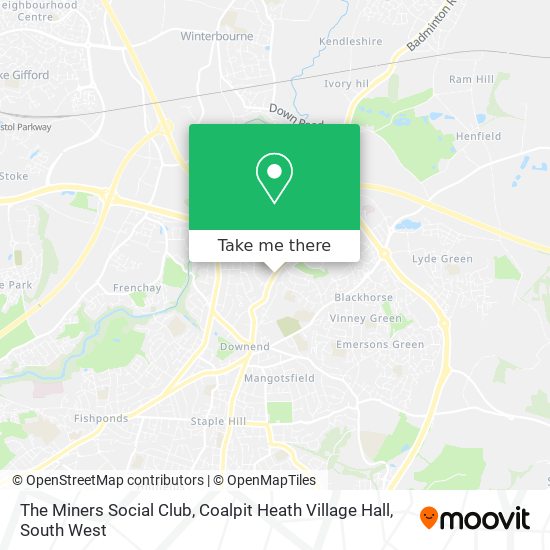 The Miners Social Club, Coalpit Heath Village Hall map