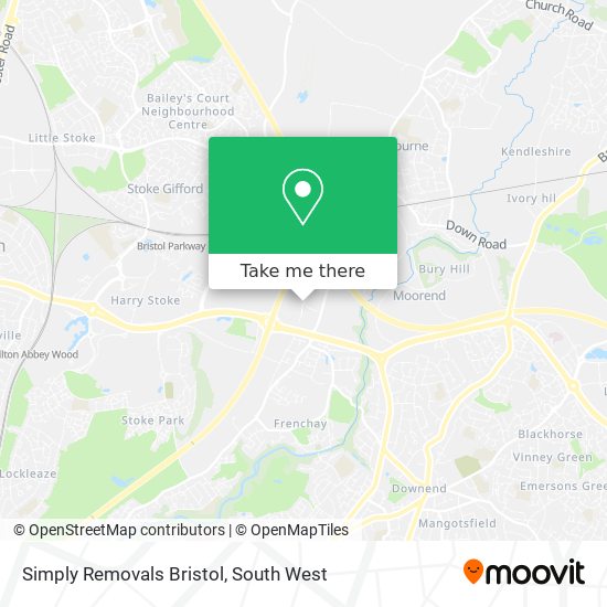 Simply Removals Bristol map