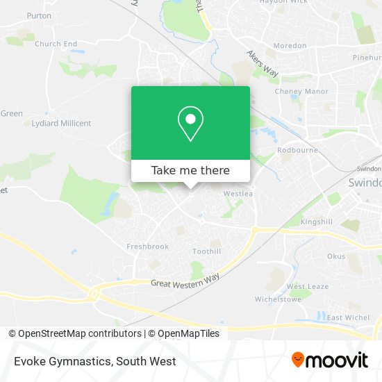 Evoke Gymnastics map