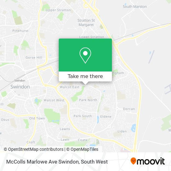 McColls Marlowe Ave Swindon map