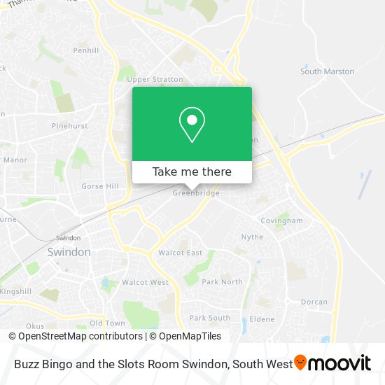 Buzz Bingo and the Slots Room Swindon map