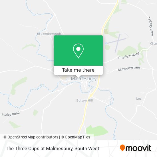 The Three Cups at Malmesbury map