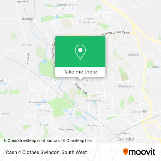Cash 4 Clothes Swindon map