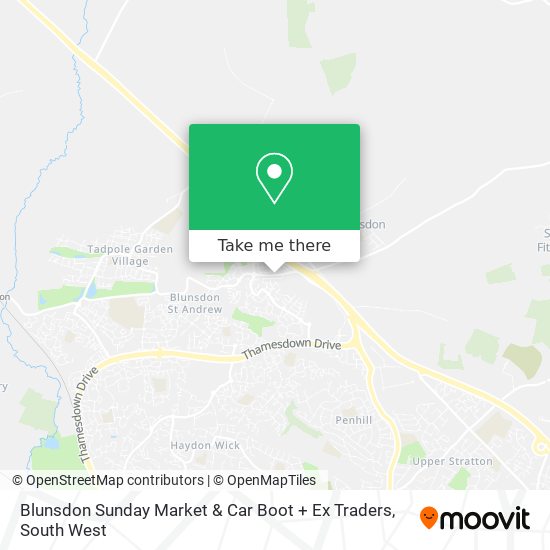 Blunsdon Sunday Market & Car Boot + Ex Traders map