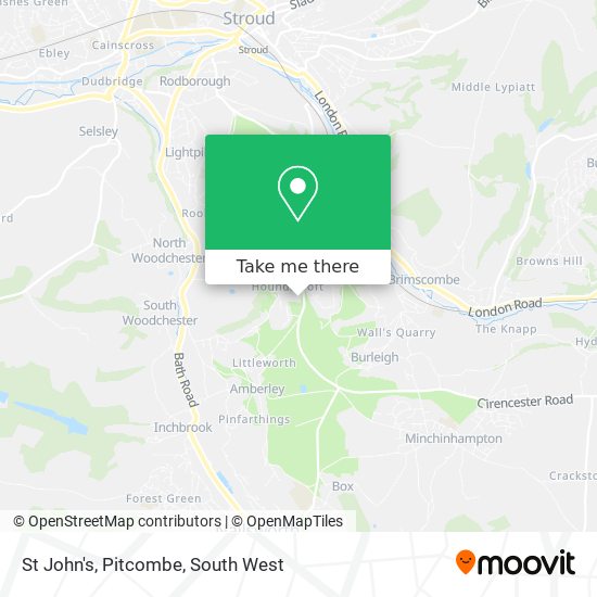 St John's, Pitcombe map