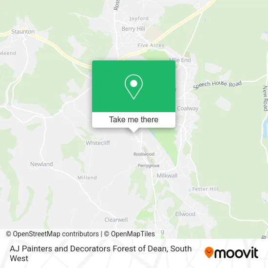 AJ Painters and Decorators Forest of Dean map