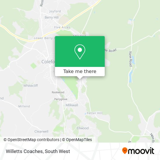 Willetts Coaches map
