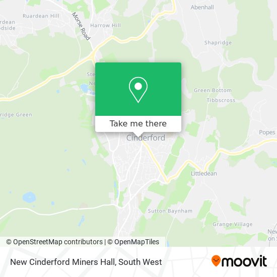New Cinderford Miners Hall map