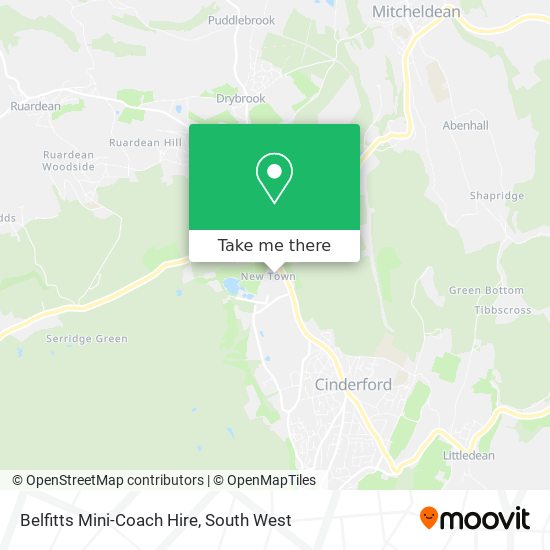 Belfitts Mini-Coach Hire map
