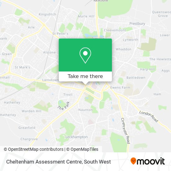 Cheltenham Assessment Centre map