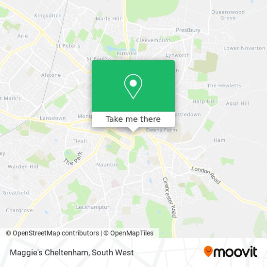 Maggie's Cheltenham map