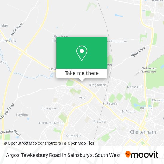 Argos Tewkesbury Road In Sainsbury's map