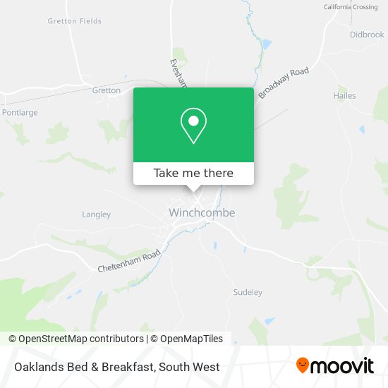 Oaklands Bed & Breakfast map