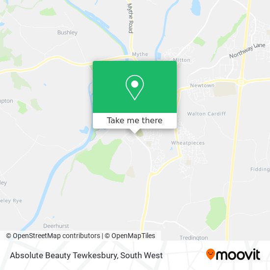 Absolute Beauty Tewkesbury map