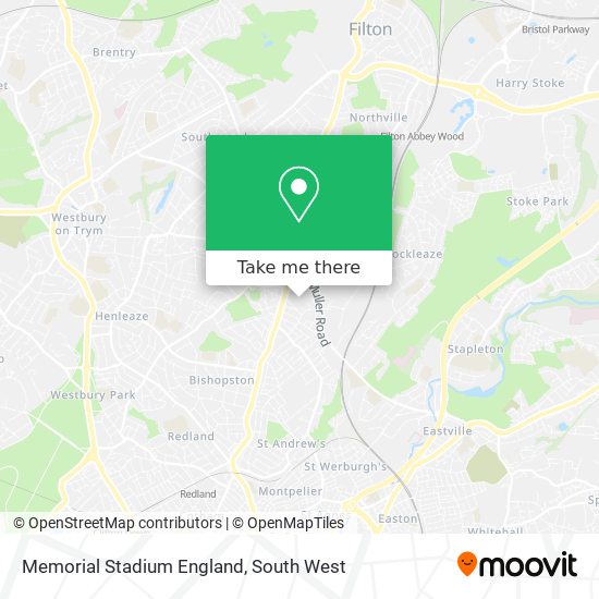 Memorial Stadium England map