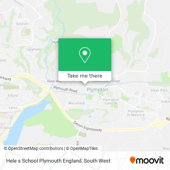 Hele s School Plymouth England map