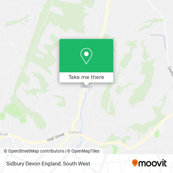 Sidbury Devon England map