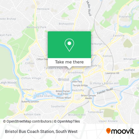 Bristol Bus Coach Station map
