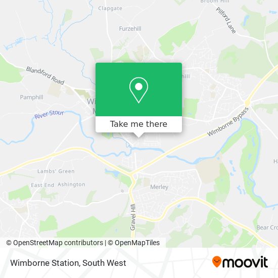 Wimborne Station map