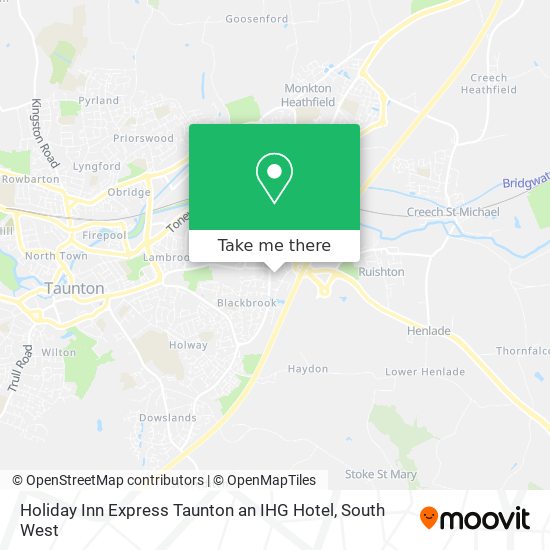 Holiday Inn Express Taunton an IHG Hotel map