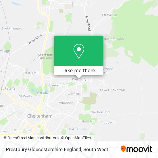 Prestbury Gloucestershire England map