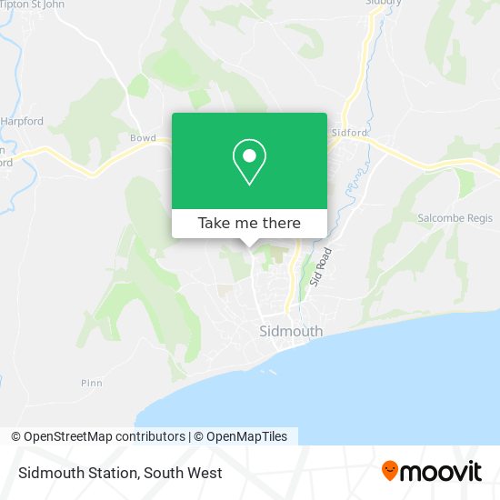 Sidmouth Station map